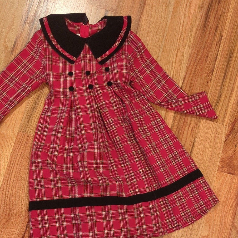 Bonnie Jean Red and Black Plaid Dress